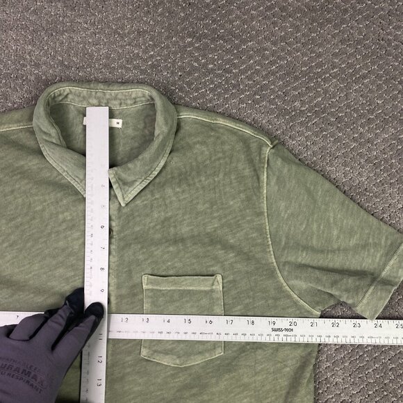Marine Layer Vintage Heavy Slub Button Down Shirt Men's Medium Faded Green - Picture 8 of 10